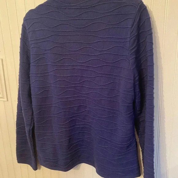Coldwater Creek wavy textured zip up sweater - Picture 3 of 5